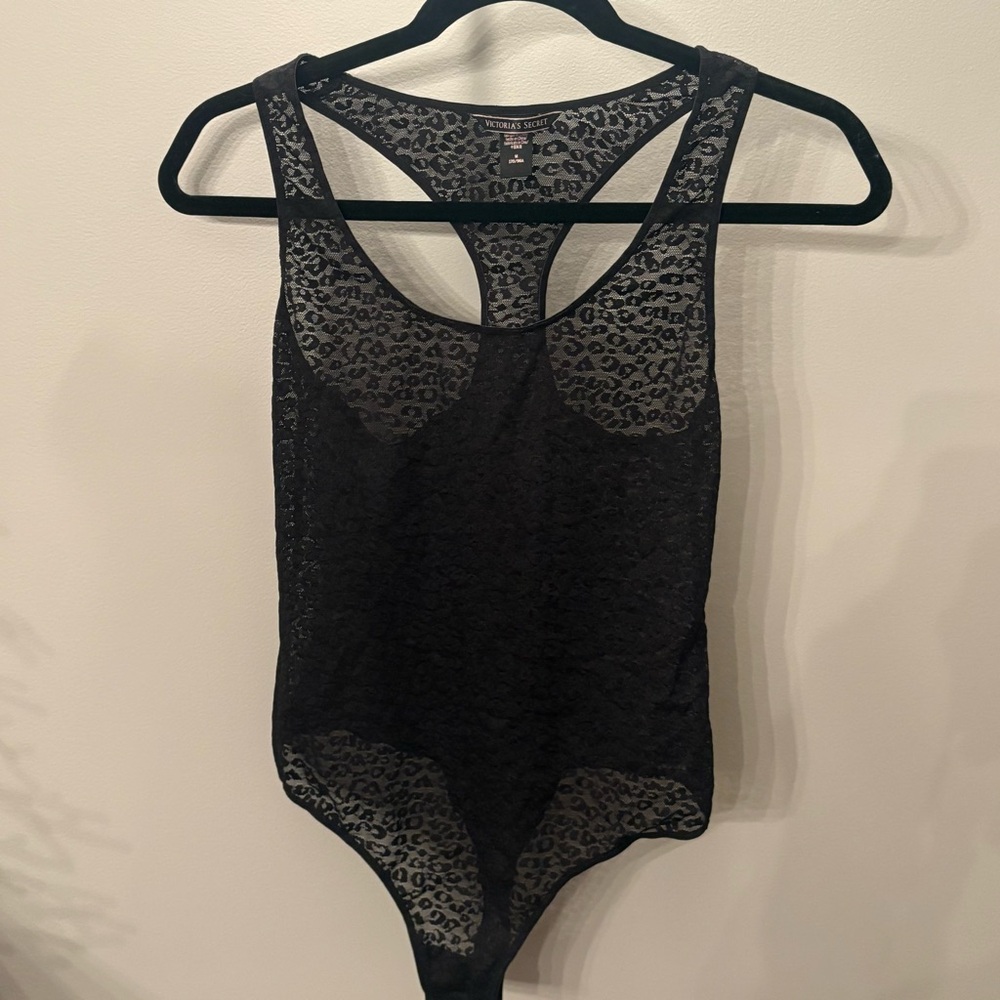 Victoria's Secret Black Leopard Bodysuit